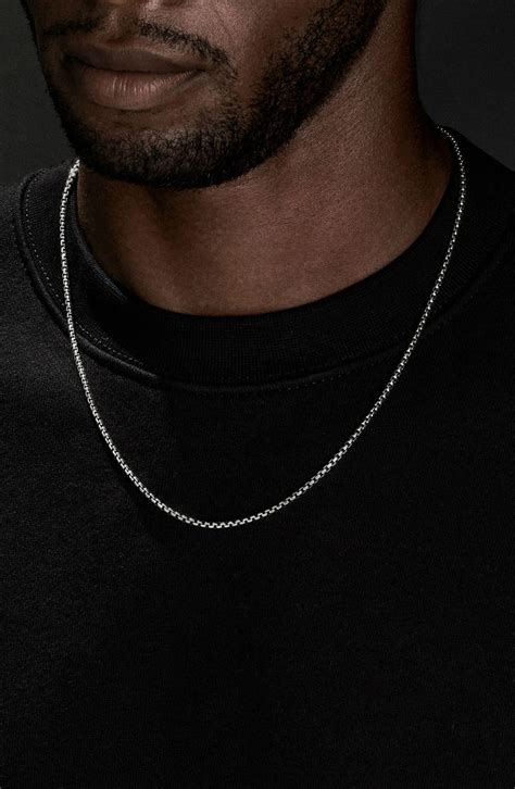 David Yurman Men S Box Chain Necklace In Silver Mm Nordstrom