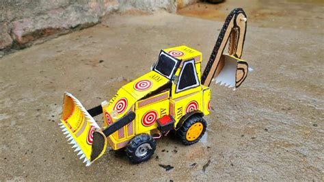 How To Make Matchbox Jcb At Home Diy Toy Jcb Backhoe Loader With