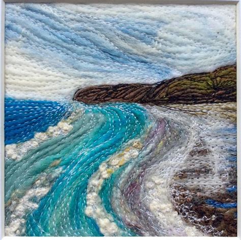 Embroidered Needle Felted Seascape In 2024 Ocean Crafts Seascape