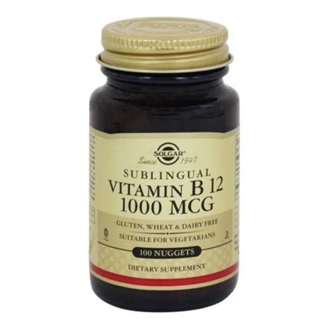 Solgar Vitamin B12 1000 mcg, 100 nuggets 4959 Витамин B на супер