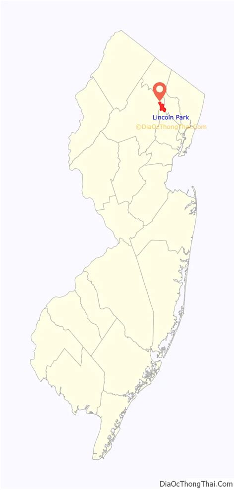 Map of Lincoln Park borough, New Jersey - Thong Thai Real