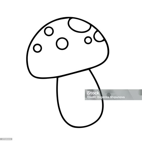 Vector Outline Drawing Of A Fly Agaric Childrens Coloring Page With A