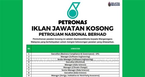 Jawatan Kosong Petroliam Nasional Berhad Petronas Ambilan Februari