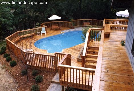 25 Multi Level Deck Design Ideas For Exciting Parties Backyard Pool Decks Backyard Above