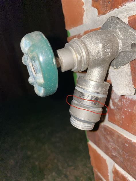 Outdoor Faucet Leaking From Circled Area How To Fix R Fixit