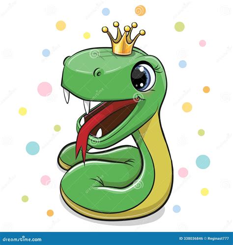 A Cartoon Snake Wearing A Crown And Cape With A Smile On Its Face