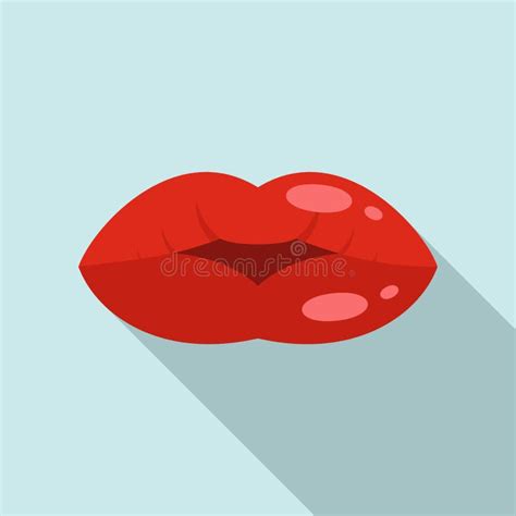 Icono De Besos De Lápiz Labial Estilo Plano Ilustración del Vector