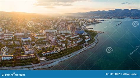 Panoramic Aerial View Of Novorossiysk Russia Stock Image Image Of