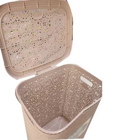 Plastic Textured Nayasa Flower Laundry Basket Big For Home Size 14 X