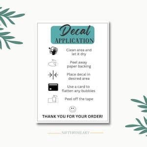 Decal Instructions, Printable Vinyl Instructions, Small Business Owner ...