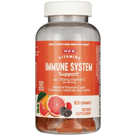 H-E-B Immune System Support Vitamin C 750 mg Gummies - Assorted Fruit ...