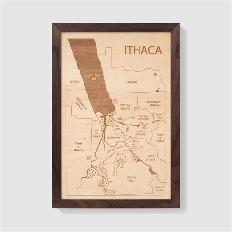 Ithaca New York Map Ithaca Map Ithaca Sign Ithaca College | Etsy