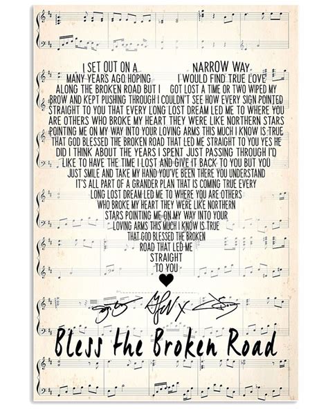 Bless The Broken Road Rascal-Flatts Lyrics Song Poster Script | Etsy