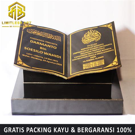 Jual Kepala Batu Nisan Dudukan Granit Model Bentuk Buku Maesan Kijing