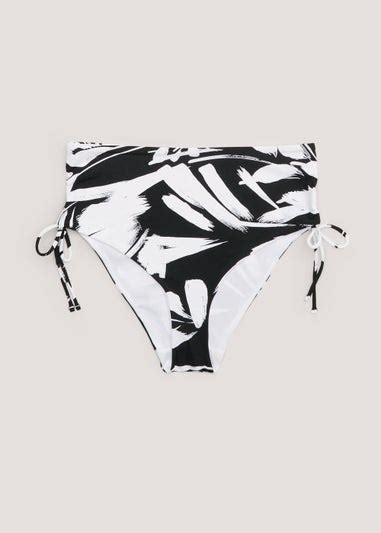 Monochrome High Waisted Brazilian Bikini Bottoms Matalan