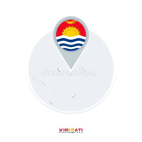 Mapa Y Bandera Icono De Kiribati Del Mapa Del Vector Con Kiribati