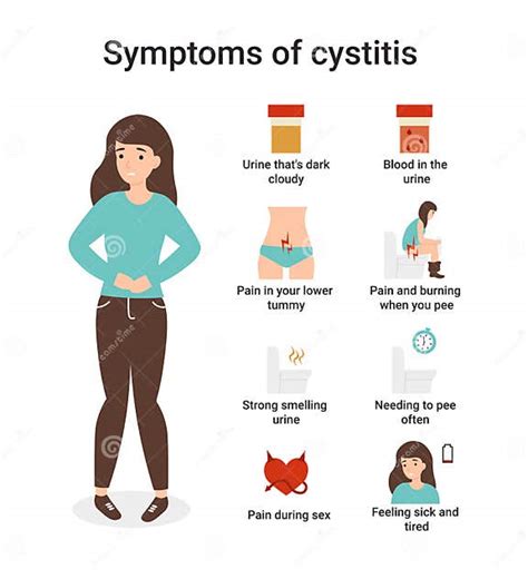 Symptomen Van Cystitis Instellen Vector Illustratie Illustration Of