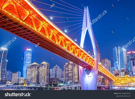 Night View Qiansimen Bridge Chongqing China Stock Photo 2226939337 ...