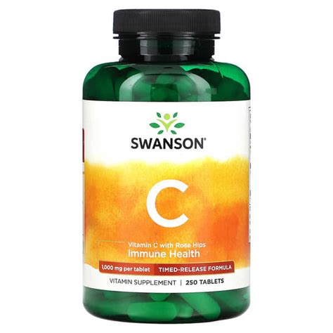 Swanson Vitamin C With Rose Hips 1 000 Mg 250 Tablets