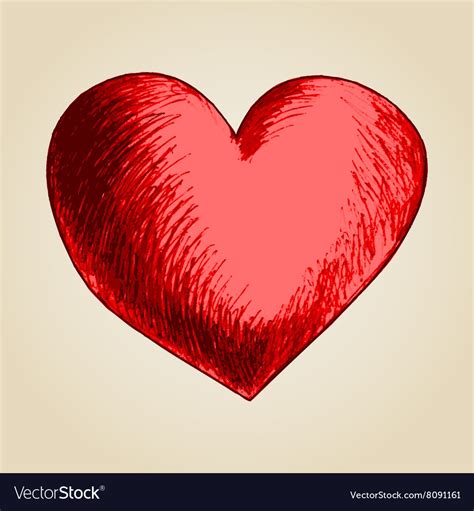 Sketch drawing of a heart symbol Royalty Free Vector Image