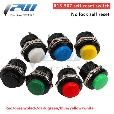 Switches Business Industrial 10PCS R13 507 Momentary Push Button ON