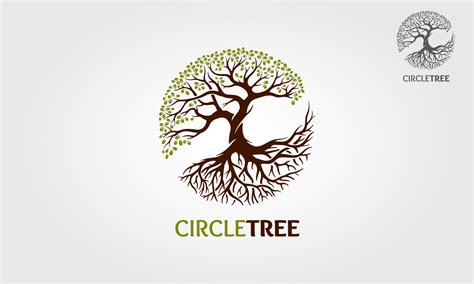 circle tree vector logo template  logo depicts  tree  roots