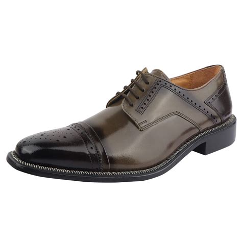 Libertyzeno Mens Oxford Leather Lace Up Formal Dress Shoes