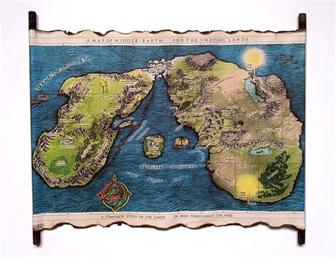 Middle Earth Map And The Undying Lands Scroll Lord Of The | Etsy