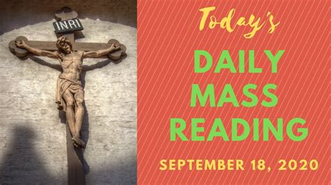 Daily Catholic Mass Readings September Youtube