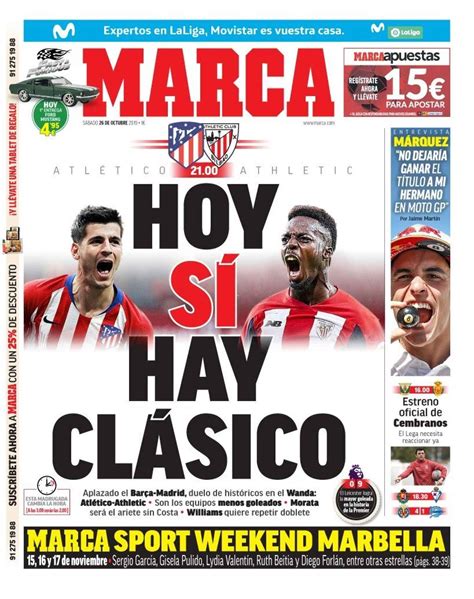 La Portada Del Diario Marca 26 10 2019