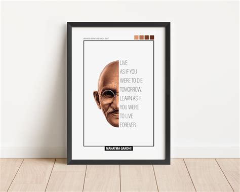 Mahatma Gandhi Poster, Indian Activist Wall Art, Framed Digital Print ...