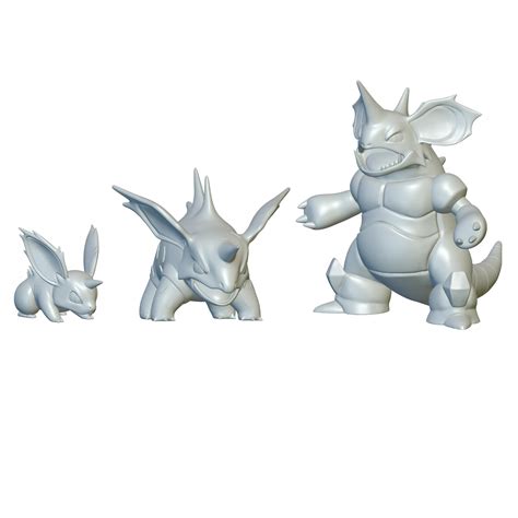 Pokemon Nidoran And Nidorino And Nidoking 32 And 33 And 34 3d Models