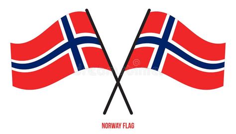 Norway Flag Waving Vector Illustration On White Background Norway National Flag Stock Vector