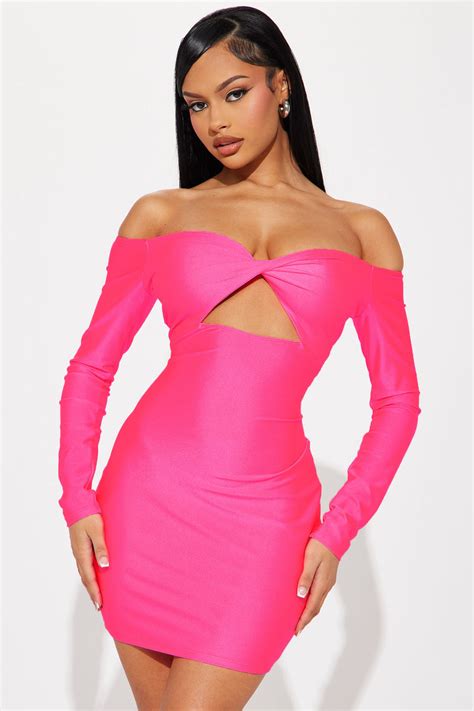 Ready For The After Party Mini Dress Neon Pink Fashion Nova