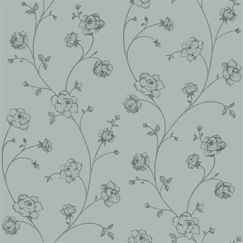 Vintage Flowers Harmahtavan Vihreä Toile De Joy Tapetti Tapetitfi