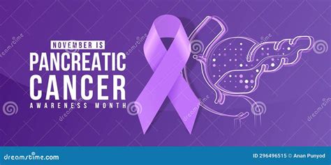 November Pancreatic Cancer Awareness Month Purple Ribbon Awareness