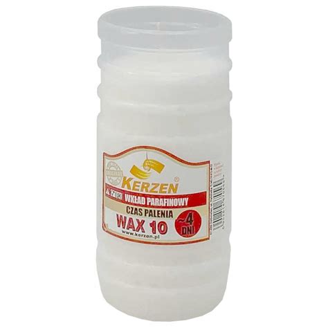 Wkład do zniczy parafinowy Kerzen WAX 10 96h 4 dni 1 sztuka WAX 10