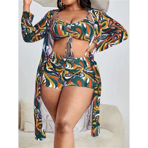 Maillot de bain Bikini imprimé grande taille pour femme maillot de bain femme kimono de
