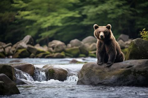 Premium AI Image | Ussuri brown bear Ursus arctos lasiotus Shiretoko ...