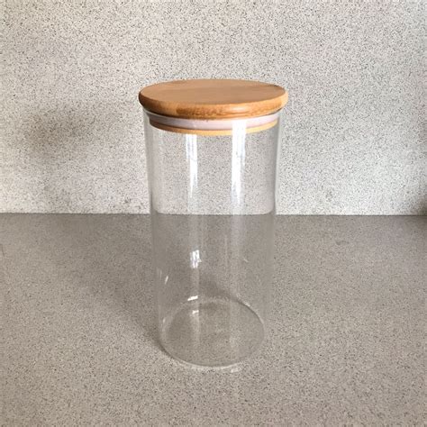 Jual Toples Kaca Kedap Udara Tutup Bambu Glass Bamboo Jar Tempat