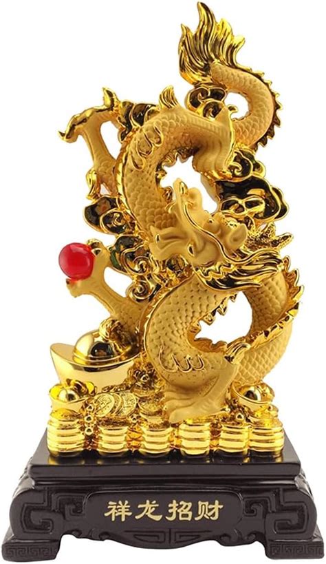 Amazon De Feng Shui Goldene Drachenstatuen Goldener Drache Aus