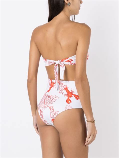 Brigitte Sea Life Print High Waisted Bikini Set White FARFETCH