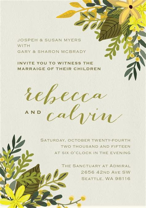 Palma Invitations In Creme Greenvelope Invitations Timeless