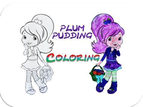 Plum Pudding Coloring Page In Black And White Strawberry Shortcake