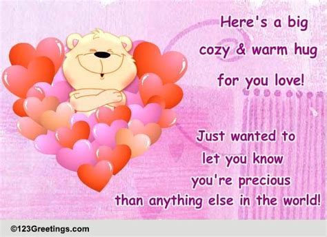 Cute N Cuddly Hugs Free Hug Your Sweetheart Day Ecards Greeting