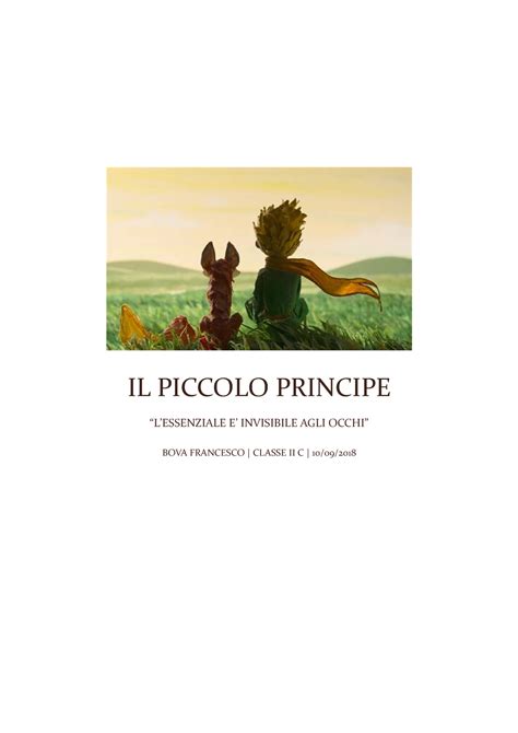 IL Piccolo Principe Riassunto IL PICCOLO PRINCIPE LESSENZIALE E