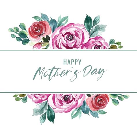 Happy Mothers Day Beautiful Greeting Card Decorative Flowers Background