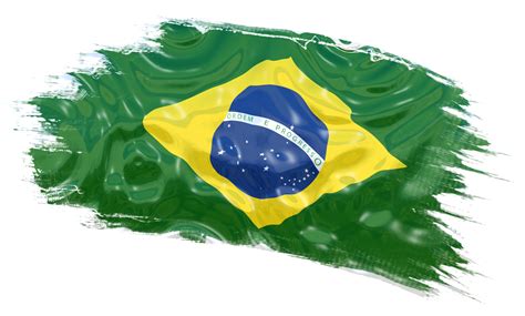 ilustração 3D da bandeira do brasil isolada no fundo branco 12896248 PNG