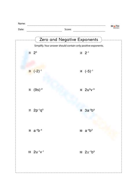 Grade 9 Zero And Negative Exponents Worksheets 2024 Worksheets Library