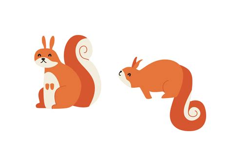 Cute Squirrel Animal Vector Illustration Graphic By Namanyastudios